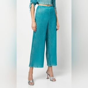 Cult Gaia Cyan Stacie plissé effect trousers small NWT